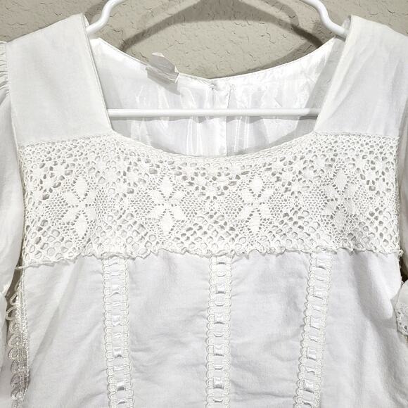 Paulina Dress Womens Size 8 / 10 White FLAWS READ Cottage, Shoujo Prairie - Picture 10 of 16